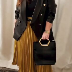 A New Day chartreuse pleated skirt sz L large